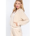 thumbnail image 2 of Simply Fashion Inner Brusedd Fleeced French Terry Hoodie,TAUPE,MEDIUM, 2 of 3