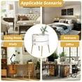 thumbnail image 6 of O&K FURNITURE Modern End Table with 2-Drawer, 21.85’’ Sofa Side Table, White Round Nightstand for Bedroom, Marbling Natural Stone & Metal, 6 of 10
