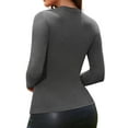thumbnail image 2 of ANYFIT WEAR Women's Long Sleeve Shirt Crew Neck Slim Fit Tops Layer Basic T-Shirt Going Out T-Shirt, 2 of 6