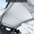 thumbnail image 1 of Front Rear Glass Sun Roof Shade Sunshade For Tesla For Model 3 Sunshade For M3 Silver, 1 of 8