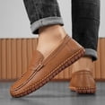 thumbnail image 6 of Men's Casual Leather Penny Loafers Lightweight Comfortable Fashion Slip-on Moccasins for Walking Business Driving Shoes Brown 11.5 US, 6 of 7