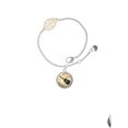 thumbnail image 2 of Delight Jewelry Silvertone Domed Music - Guitar - Goldtone Leaf Delicate Bracelet, 6.25+1.75", 2 of 4
