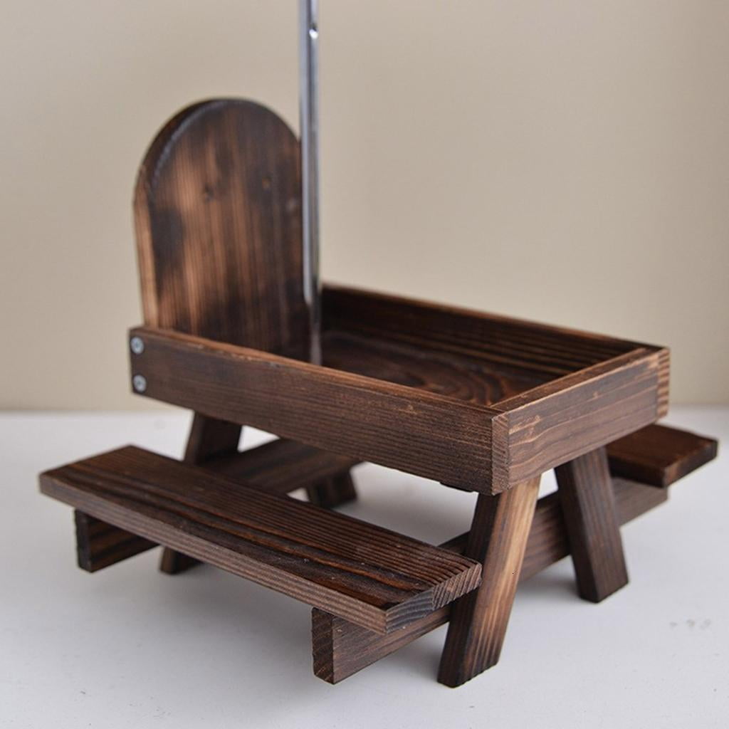 AOOOWER Wood Animal Feeder For Yard Birds And Squirrels All Weathers Corn Holder With Sunshade for Wildlife Feeding Supply