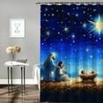 thumbnail image 2 of BCIIG Nativity Scene Star Donkey Washable Shower Curtain with Hooks 60"x72, 2 of 7