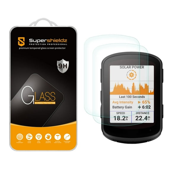 (2 Pack) Supershieldz Designed for Garmin Edge 840 and Edge 540 Tempered Glass Screen Protector, Anti Scratch, Bubble Free