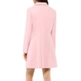 thumbnail image 3 of INSPIRE CHIC Manteau Long d'Hiver pour Femme à Revers Cranté, Manches Longues, Simple Boutonnage, Rose, TG, 3 of 7