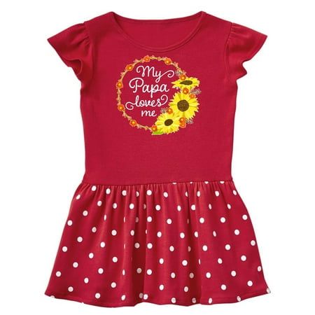 

Inktastic My Papa Loves Me with Sunflower Wreath Gift Baby Girl Dress