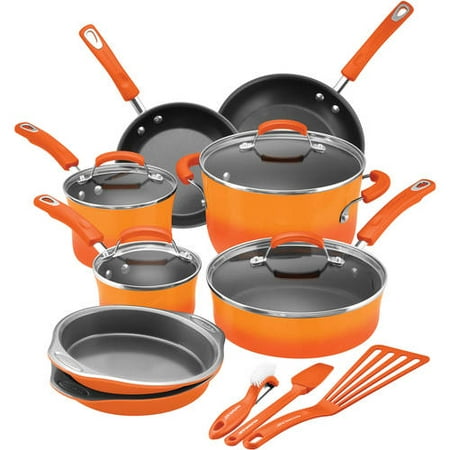 Rachael Ray 15-Piece Hard Enamel Nonstick Cookware Set