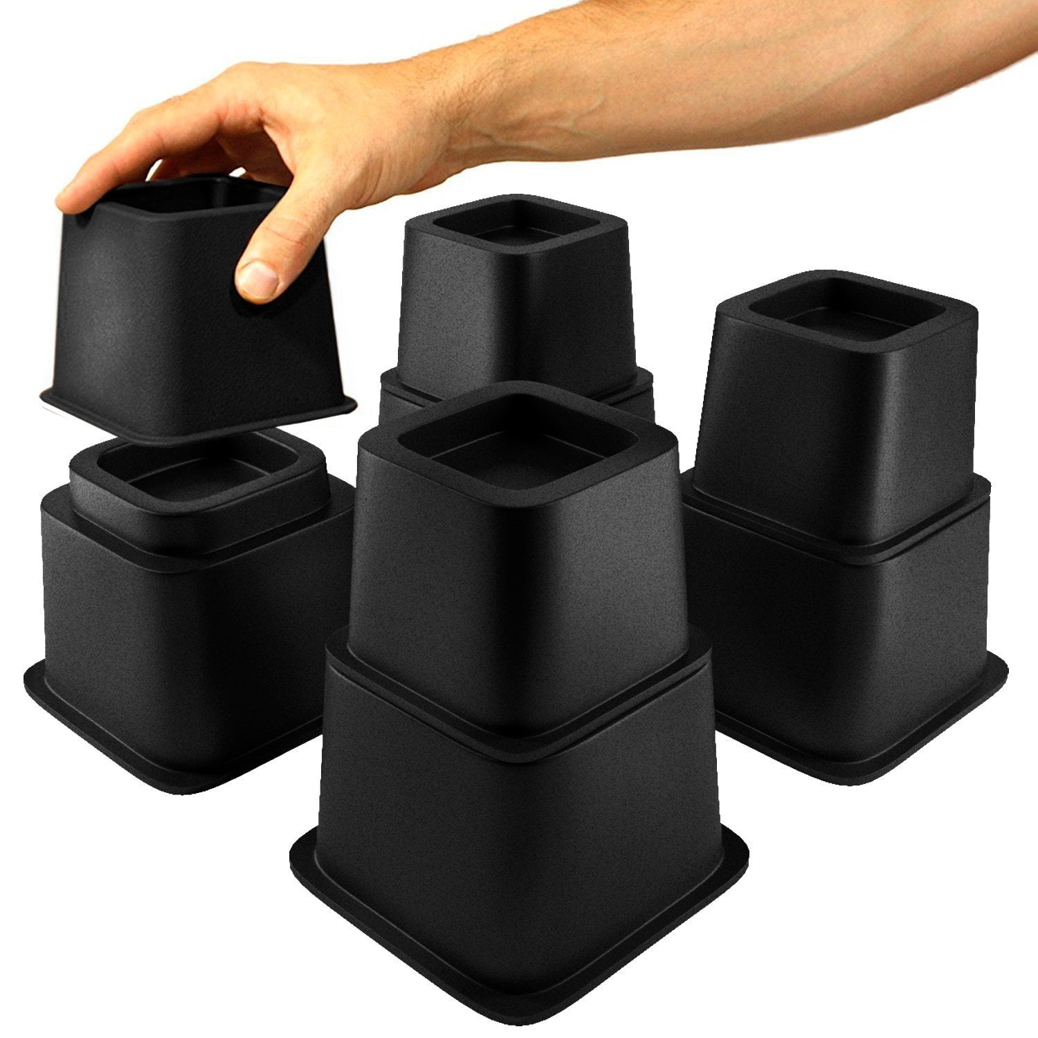 Home Intuition Heavy Duty Adjustable Bed Risers Furniture Riser 3, 5 or 8.7Inch, 4 Pack, 8