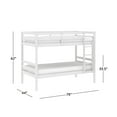 thumbnail image 5 of HH2Home Essentials Campbell Wood Twin over Twin Bunk Bed, White, 5 of 13