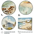 thumbnail image 3 of Designart "Tranquil Vintage Beach Day II" Oversized Beach Framed Wall Art - Coastal Green Coastal Beach Sand Entryway Framed Wall Art, 3 of 6