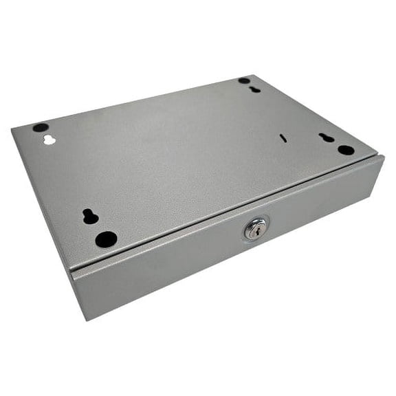 We're It Under Desk Drawer - Locking Metal Storage Drawer with Key, Hidden Under-Surface Mount for Office Supplies & Valuables (Brushed Silver)