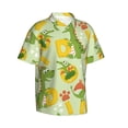 thumbnail image 2 of Balery Cartoon Dinosaurs Print Men's Hawaiian Shirts Short Sleeve Beach Shirt Relaxed Fit Vacation Button Down Shirts-Large, 2 of 9