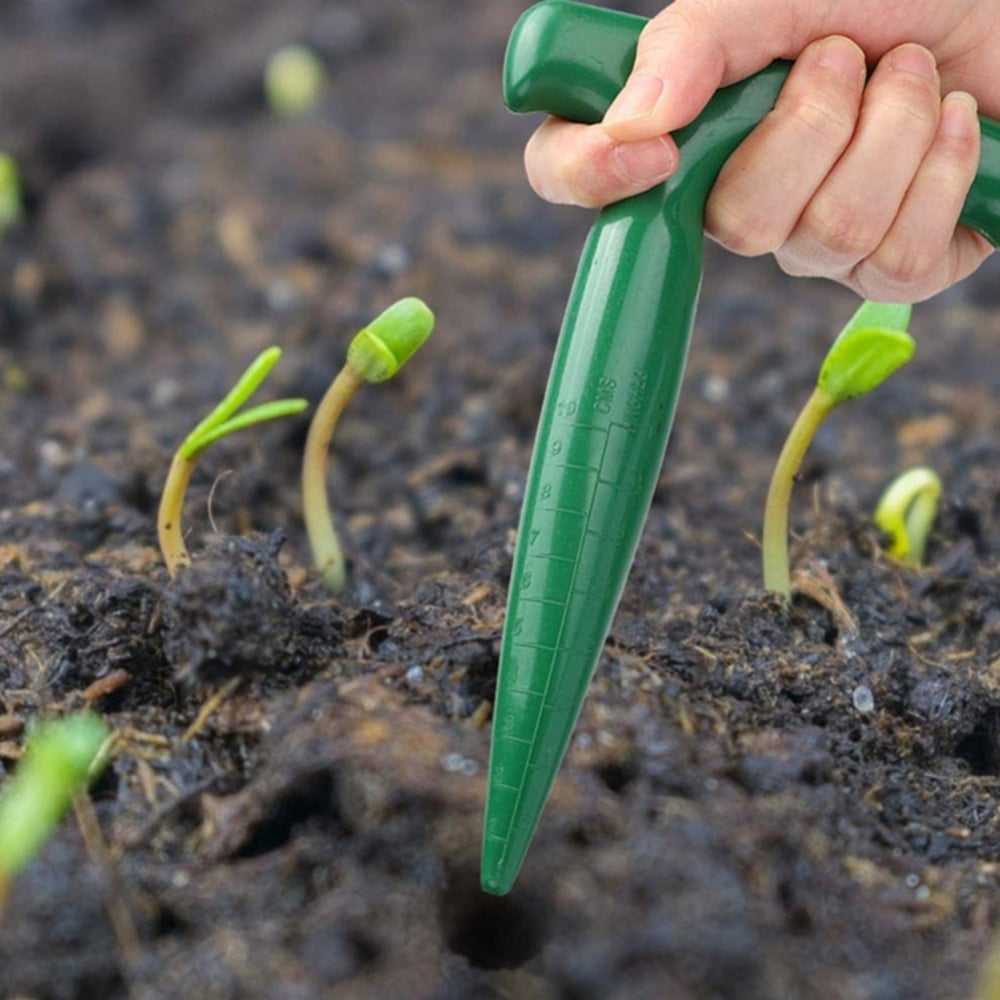 Portable Pistol Grip Dibber Plant Flower Seeds Sower and Transplanter Widger 4-Pack Hand Gardening Tools 