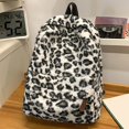 thumbnail image 3 of Hsqqdc Y2K Plush Leopard Print Backpack Large Capacity College Casual Shoulder Bag, 3 of 7