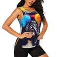 thumbnail image 2 of Gukieu Rainbow Bulldog Sunglasses Print Women's Quick-drying Fitness Vest, Round Neck Sleeveless Fitness T-shirt, Suitable for Yoga, Sports-Medium, 2 of 7