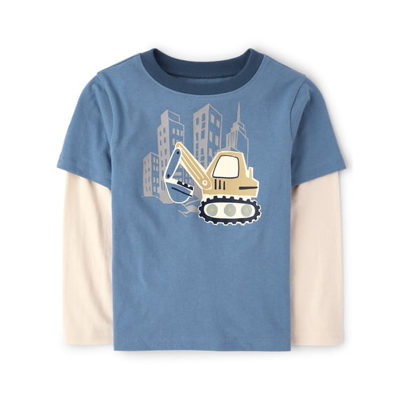The Children's Place Baby And Toddler Boys Long Sleeve Graphic Layered Top, Sizes 6M-5T