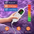 thumbnail image 3 of PMONPA Electric Heated Blanket, 51"x61" Heating Blanket for Adult, Soft Flannel & Sherpa, 10 Heating Levels & 1-8 Hours Auto off, Purple, 3 of 8