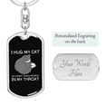 thumbnail image 2 of Hug My Cat Stainless Steel or 18k Gold Premium Swivel Dog Tag Keychain, 2 of 16