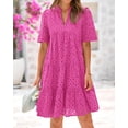 thumbnail image 2 of Vestido casual BTFBM para mujer, bohemio, verano, resort, cuello en V, 2025, 2 of 9