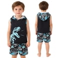 thumbnail image 2 of Boys Dinosaur Graphic Hooded Tank Tops Shorts Sets Casual Summer Athletic Play Outfit Toddlers Kids Clothes, 2 of 9