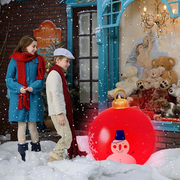 Venta de bolas inflables de Navidad, 60 cm, grandes, para exteriores, de PVC, para Navidad, inflables gigantes, reutilizables, muñecos de nieve de Papá Noel, para decoración de jardín y patio de Navid