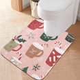 thumbnail image 2 of Yayeee Bath Rug for Bathroom Floor Non Slip Rectangle Fluffy Soft Absorbent Mat, 16"x24", Brown Christmas Cups, 2 of 7