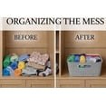 thumbnail image 6 of Plastic Rattan Storage Box Basket Organizer for Bathroom, Large, Gray Pack of 6, 6 of 7