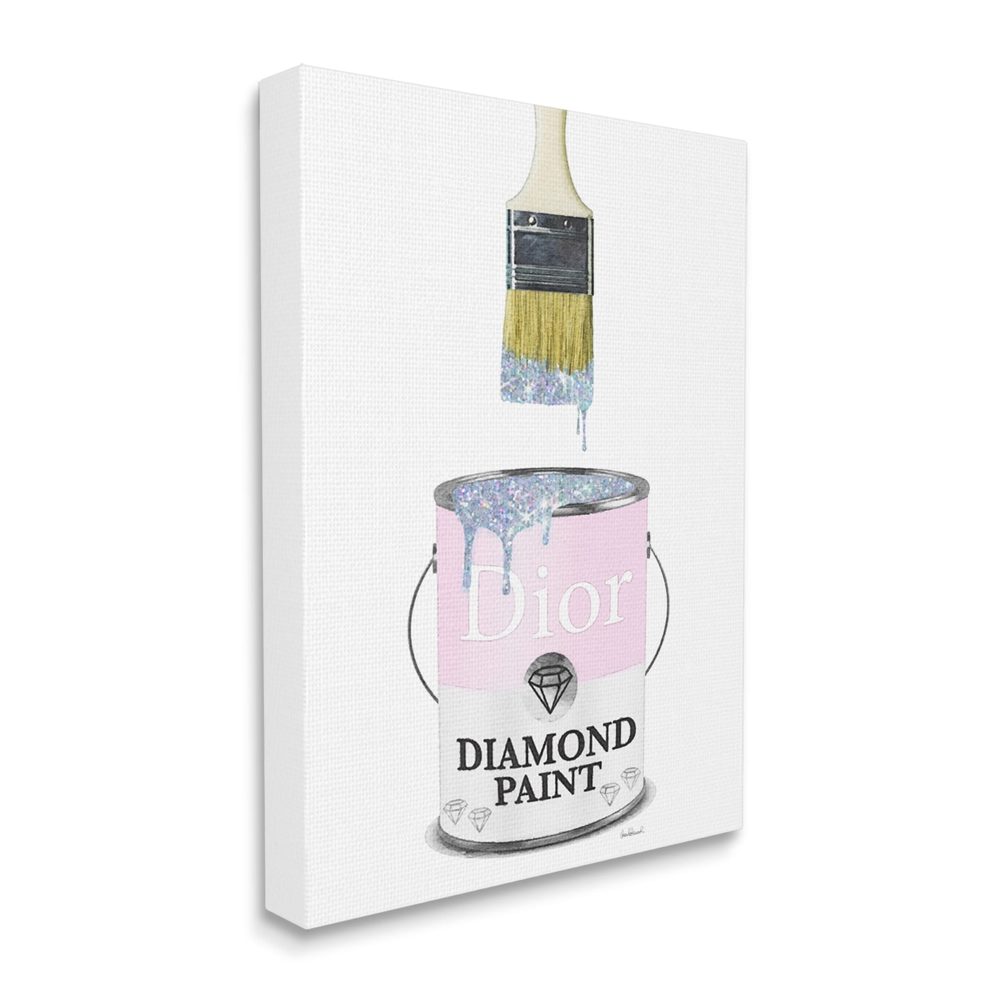 Industries Glam Pop Diamond Pink Paint Can Sparkle Brush 24 in x 30 in Painting Canvas Art Print, by Stupell Home Décor