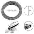 thumbnail image 2 of 10m Stainless Steel Wire Rope Coated 2 Mm Steel Rope Adjustable Curtain Rope Rope With Mounting Banmo, 2 of 5