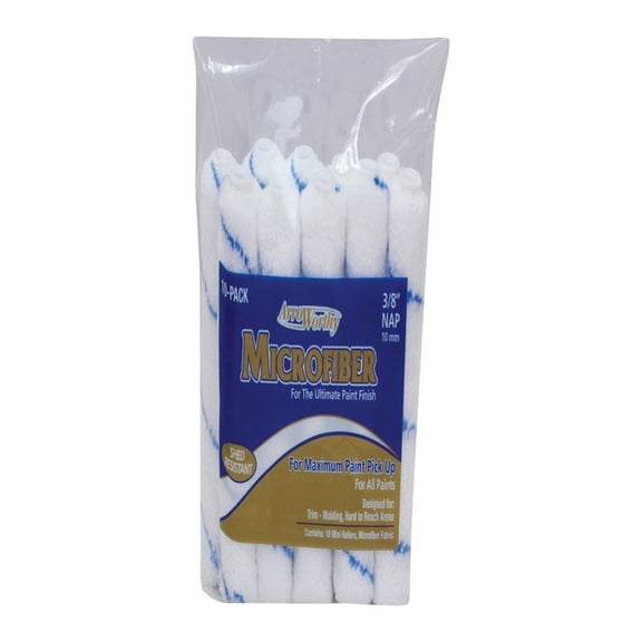 Arroworthy 4-MFR3CK Nap Microfiber Mini Roller Cover, 4" x 3/8", 10 Pack