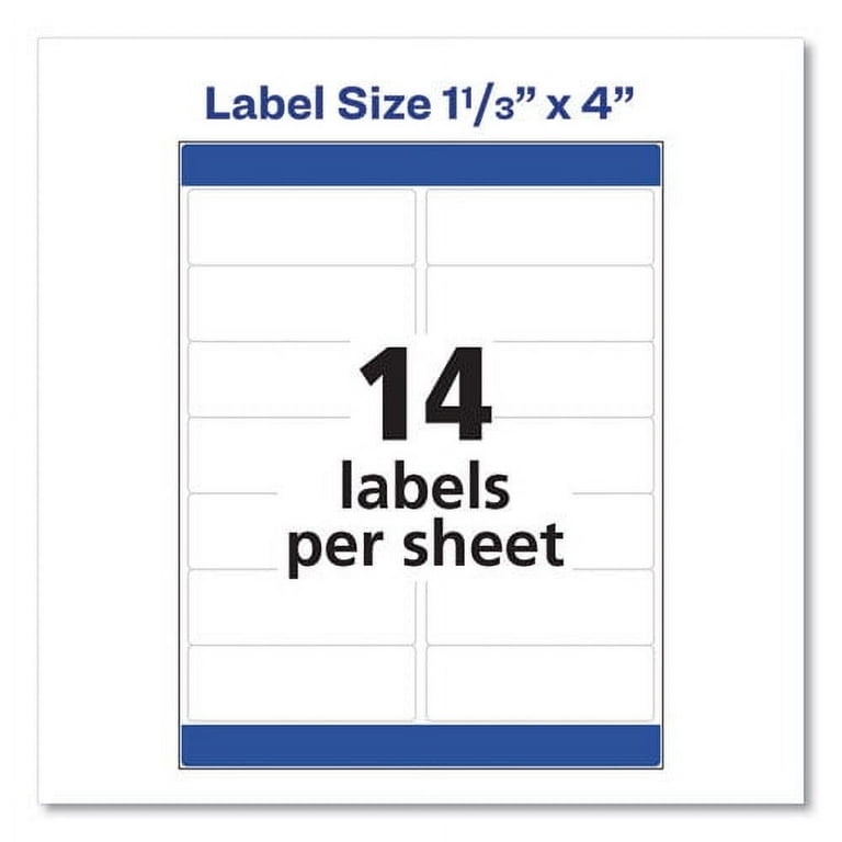 Easy Peel Address Labels For Laser Printers - 1.33 X 4 Inches, White, 14 Per Sheet, 100 Sheets