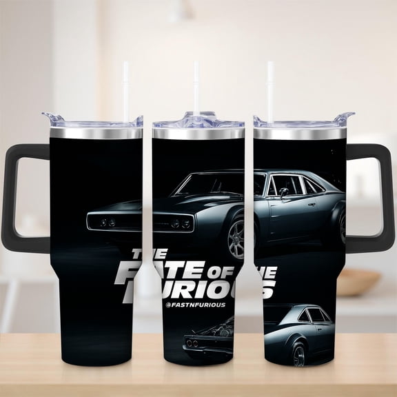 Fast & Furious Stainless Steel Insulation Mug with Lid and Handle, 30oz