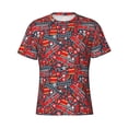 thumbnail image 4 of Vsdgher Fire Sign Print Men's Dry Fit Mesh Athletic Shirts Moisture Wicking Tennis T-Shirt Tops, 4 of 9