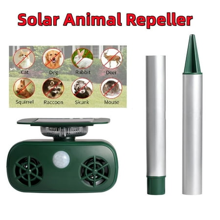 

Jinyi Solar Animal Deterrent with Motion Sensor and Flashing Lights Outdoor Waterproof Farm Garden Yard