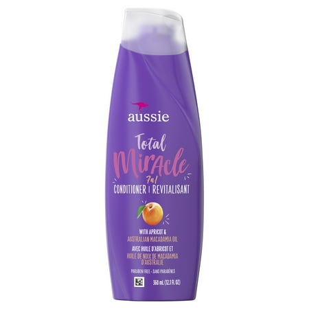 Aussie Paraben-Free Total Miracle Conditioner w/ Apricot For Hair Damage, 12.1 fl (Best Conditioner For Silky Smooth Hair)