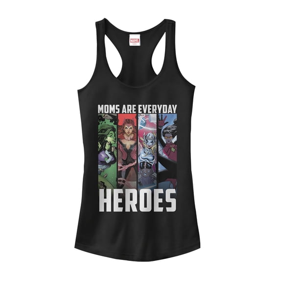 Junior's Marvel Mother's Day Everyday Heroes Racerback Tank Top Black 2X Large
