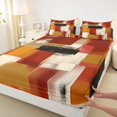 thumbnail image 4 of Homewish Brown Watercolor Queen Sheets,Vintage Geometric Art Queen Sheet Sets,4pcs,1 Flat Sheet, 1 Fitted Sheet and 2 Pillowcases, 4 of 6