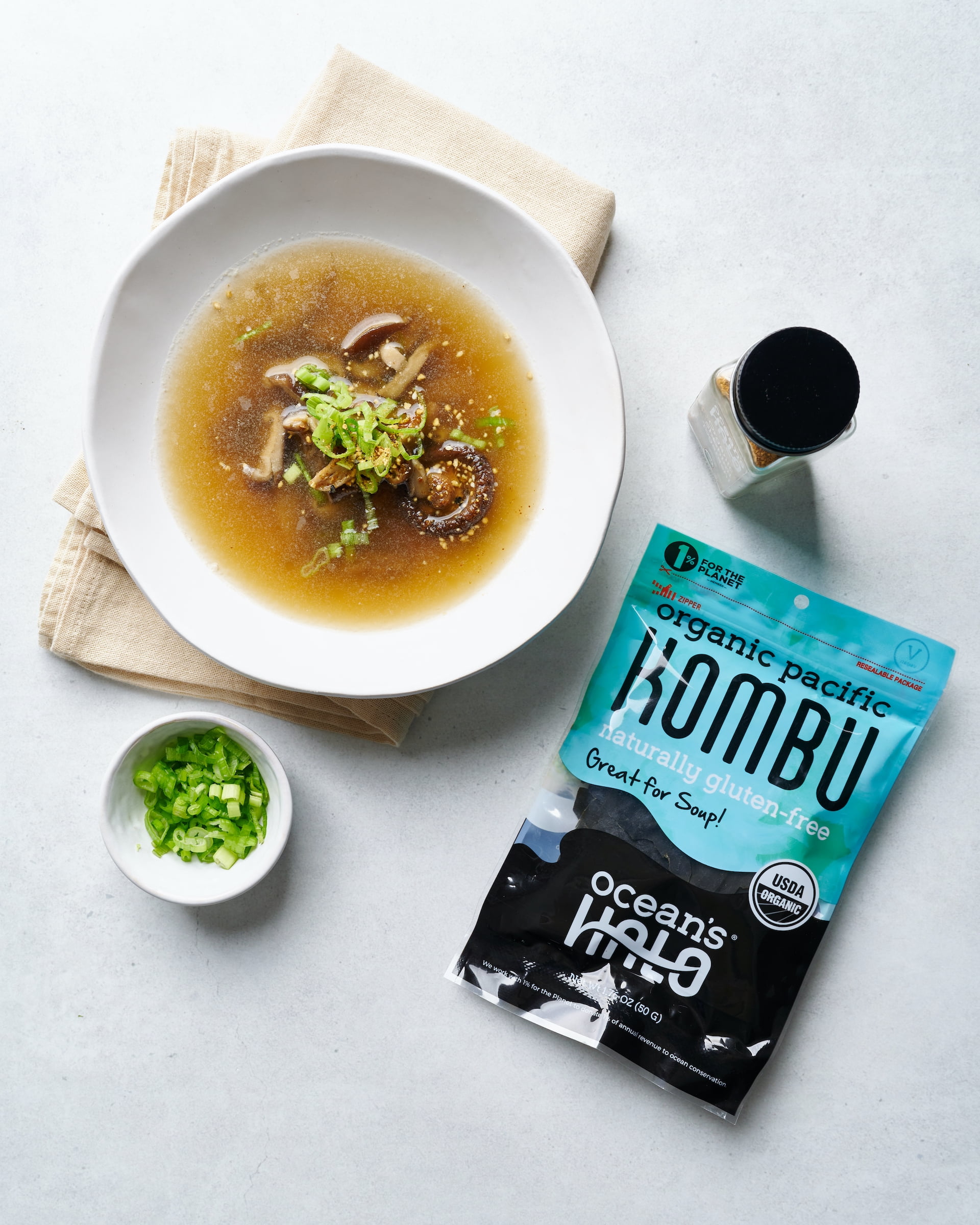 Ocean's Halo Organic Pacific Kombu Seaweed, Great for Miso Soup, Shelf-Stable Dried, 1.76 Ounces
