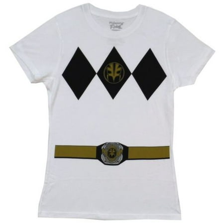 Power Rangers White Ranger Costume Symbol White Junior T-Shirt