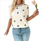 thumbnail image 2 of Blusas de Verano para Mujer, Elegantes, Informales, de Corta, con Cuello Redondo, de Punto, Blusas Holgadas, Camisetas Básicas. L, 2 of 7