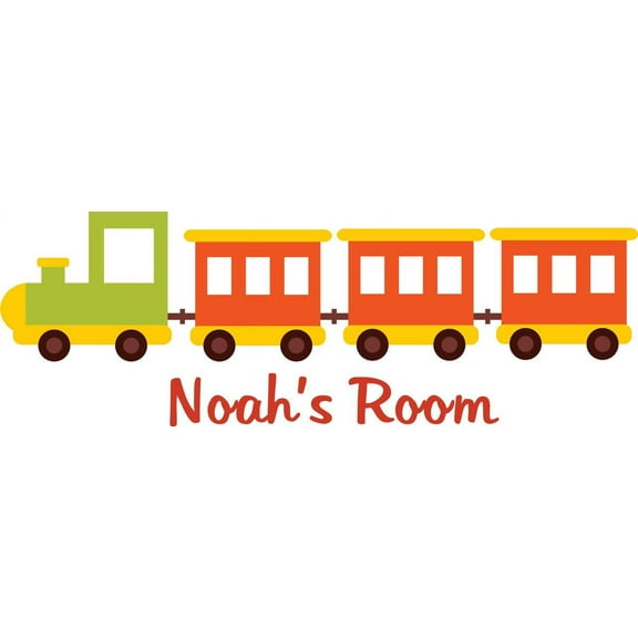 Personalized Name Vinyl Decal Sticker Custom Initial Wall Art Personalization Decor Train Boy Nursery Room Bedroom Design 18 Inches X 30 Inches