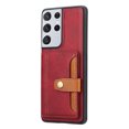 thumbnail image 2 of Nalacover Card Slots Holder Wallet Case for Samsung Galaxy S21 Ultra with Magnetic Button Kickstand Back Flip Cover, Premium PU Leather Silicone Bumper Shockproof Anti-Scratches Case, Red, 2 of 6