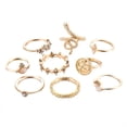 thumbnail image 1 of Set de anillos HUOGUO, aleación geométrica con forma de hoja serpentina, para mujer, 1 of 5