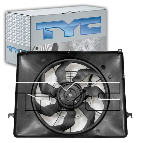 TYC Dual Radiator & Condenser Fan Assembly compatible with Hyundai Sonata 2.4L L4 2009-2010