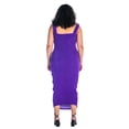 thumbnail image 7 of Plus Size V Neck Strap Ruched Bodycon Midi Dress, 7 of 7