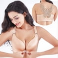 thumbnail image 2 of MSJUHEG Underwear Women Womens panties Women'S Solid Bra Wire Free Underwear Front Closure Butterfly Backless Bra Plus Size Panties Khaki 38/85C, 2 of 4