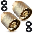 thumbnail image 1 of 2 Pack Forklift Connector Female 7141F, Propane Tank Adapter, 1-1/4Inch Inlet X 1/4Inch NPT Outlet with 4 Rubber O Rings, 1 of 5