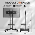 thumbnail image 6 of MOONMISS Universal Swivel Height Adjustable Table Top TV Stand with Tilt for 32–80 inch TVs-Black, 6 of 6