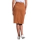 thumbnail image 3 of Faldas de mezclilla de cintura alta para mujer INSPIRE CHIC, con dobladillo sin terminar, a la altura de la rodilla, color rojo ladrillo, talla XL, 3 of 6